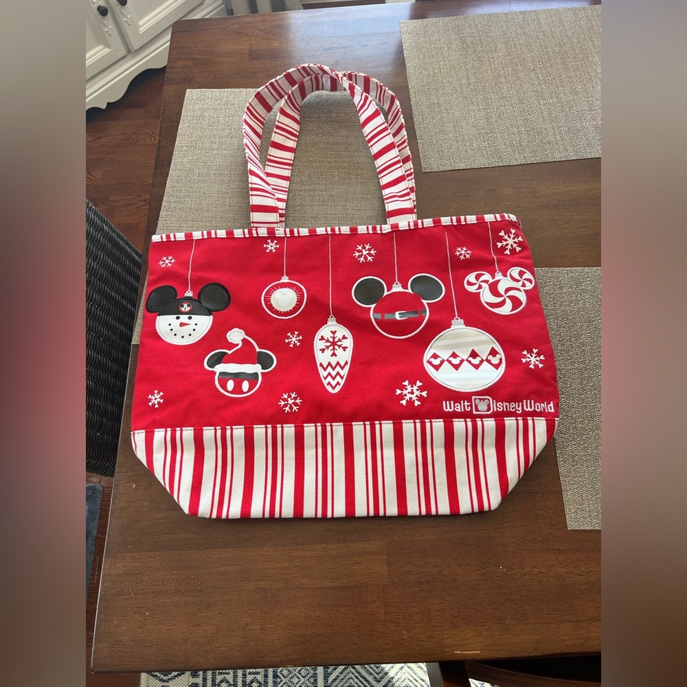 Disney World Red and White Tote Bag Christmas